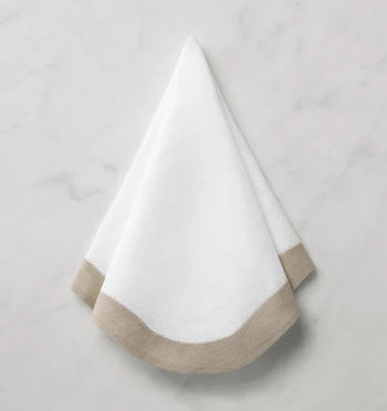 Sferra White/Nat Ondulato Dinner Napkins Set of 4